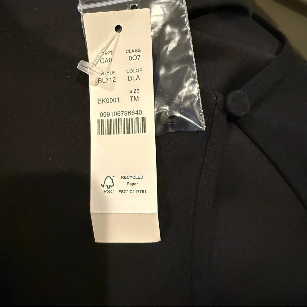 J Crew Womens Black Puff Sleeve Satin Back Blouse Crepe Office Size MTall